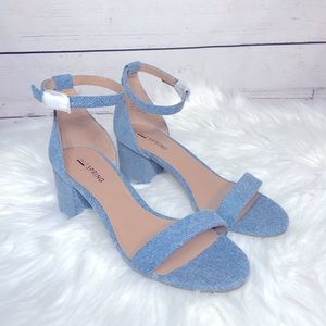 Call It Spring Light Blue Stangarone Open Toe Heel